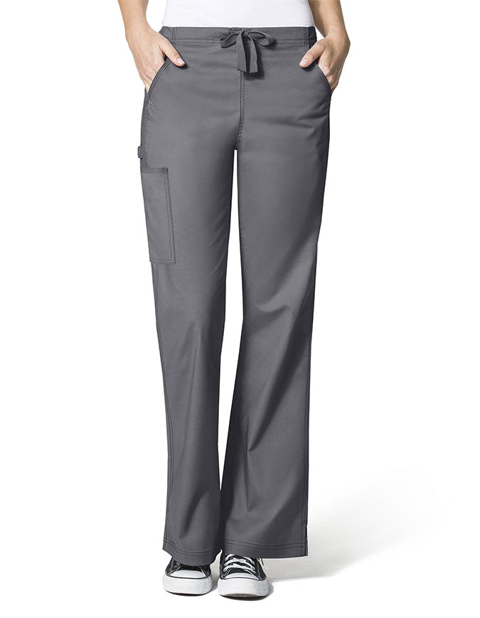 WonderWink WonderFlex 31 Inch Women's Flare Leg Cargo Nurse Scrub Pants  -  pewter