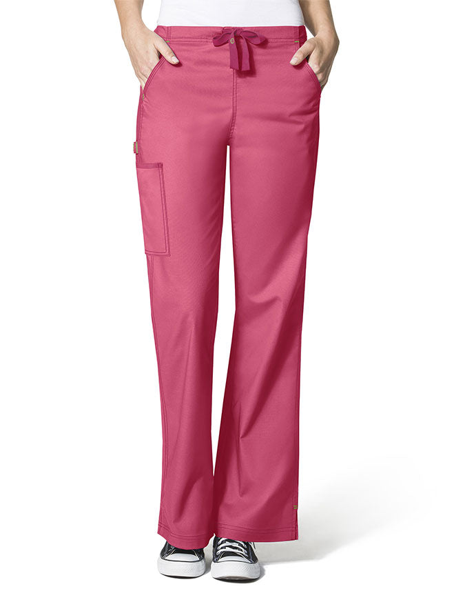 WonderWink WonderFlex 31 Inch Women's Flare Leg Cargo Nurse Scrub Pants  - Papaya