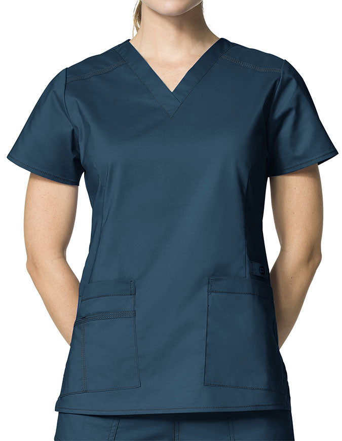 WonderWink 27.25 Inch Women's V-Neck Nursing Scrub Top - WonderWink 27.25 Inch Women's V-Neck Nursing Scrub Top - Caribben