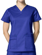 WonderWink 27.25 Inch Women's V-Neck Nursing Scrub Top Galaxy blue