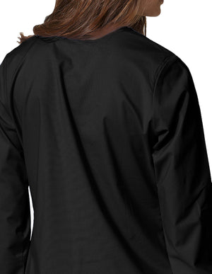 Wonderwink WonderFlex 28.75 Inch Women's Constance Snap Front Warm-up Jacket - Black