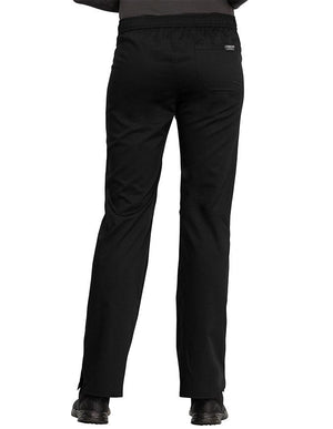 Cherokee Workwear Revolution Women's Mid Rise Straight Leg Drawstring Pant black