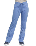 Cherokee Workwear Revolution Women's Mid Rise Straight Leg Drawstring Pant royal - Ciel blue