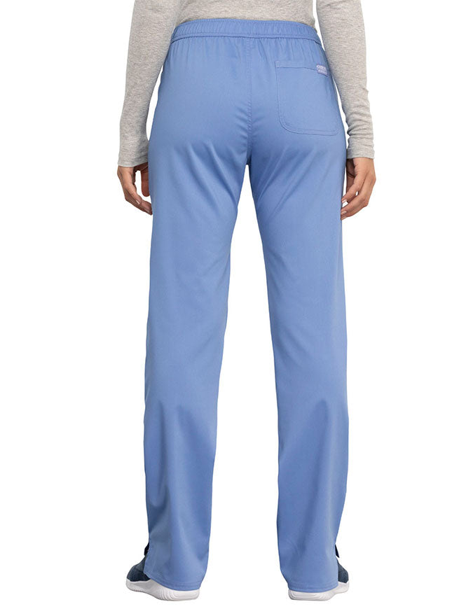 Cherokee Workwear Revolution Women's Mid Rise Straight Leg Drawstring Pant royal - Ciel blue