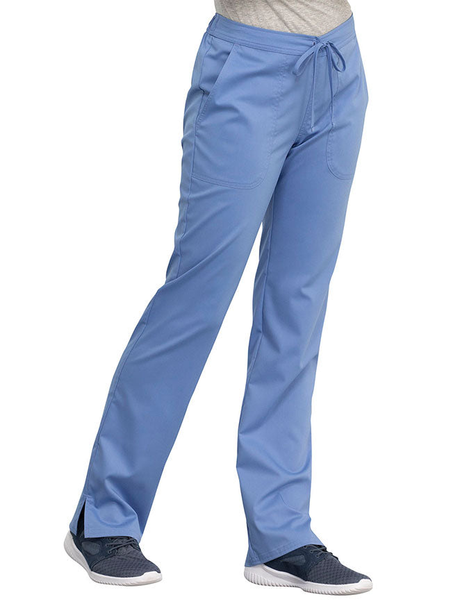 Cherokee Workwear Revolution Women's Mid Rise Straight Leg Drawstring Pant royal - Ciel blue