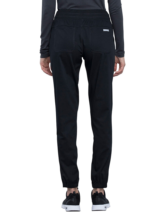 Cherokee Workwear Revolution Women's Natural Rise Tapered Leg Jogger Pant Black