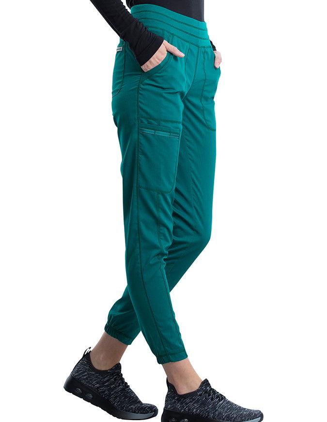 Cherokee Workwear Revolution Women's Natural Rise Tapered Leg Jogger Petite Pant - Hunter Green