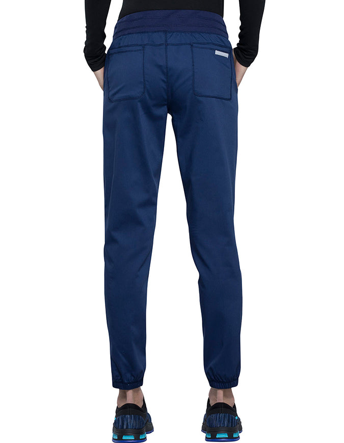 Cherokee Workwear Revolution Women's Natural Rise Tapered Leg Jogger Pant Navy