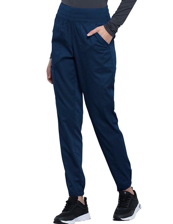 Cherokee Workwear Revolution Women's Natural Rise Tapered Leg Jogger Petite Pant - Navy