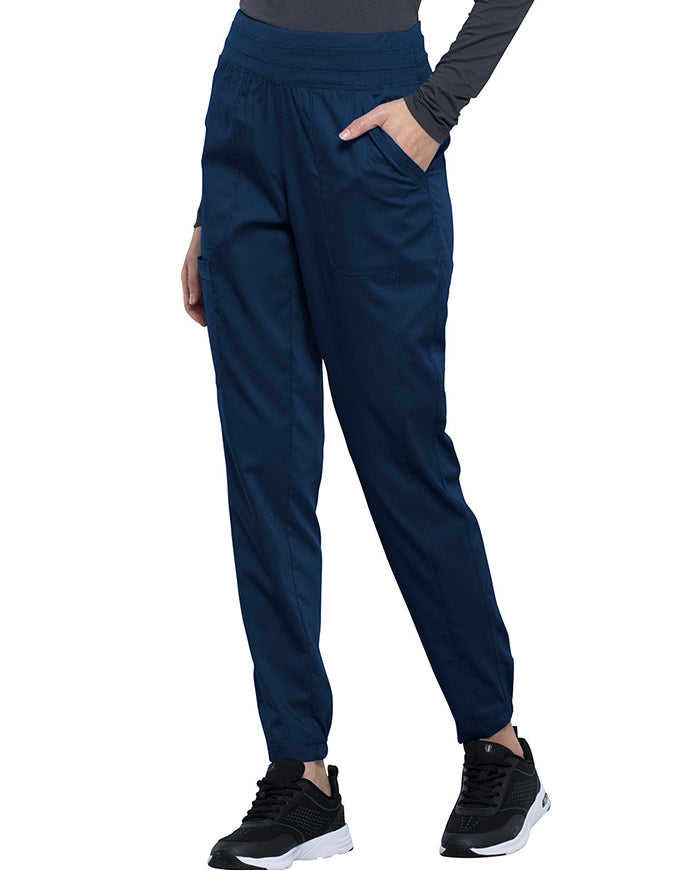 Cherokee Workwear Revolution Women's Natural Rise Tapered Leg Jogger Pant Navy