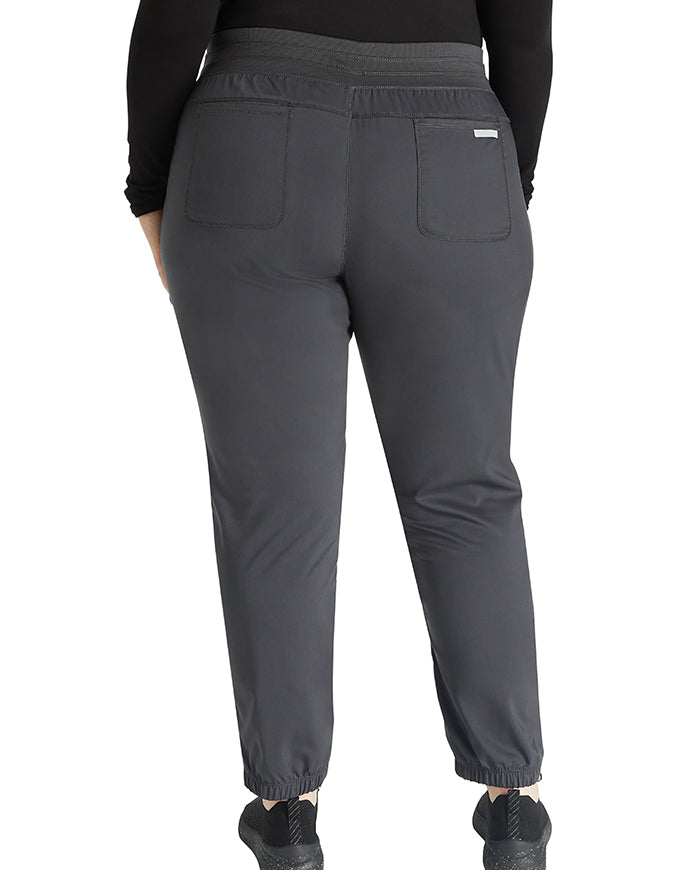 Cherokee Workwear Revolution Women's Natural Rise Tapered Leg Jogger Pant pewter