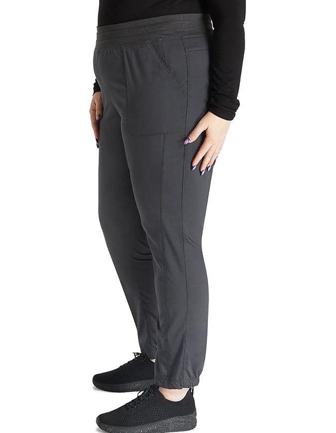 Cherokee Workwear Revolution Women's Natural Rise Tapered Leg Jogger Petite Pant - Pewter