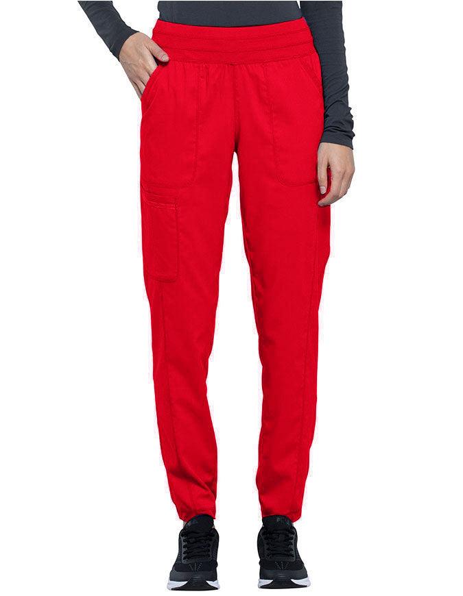 Cherokee Workwear Revolution Women's Natural Rise Tapered Leg Jogger Tall Pant Red