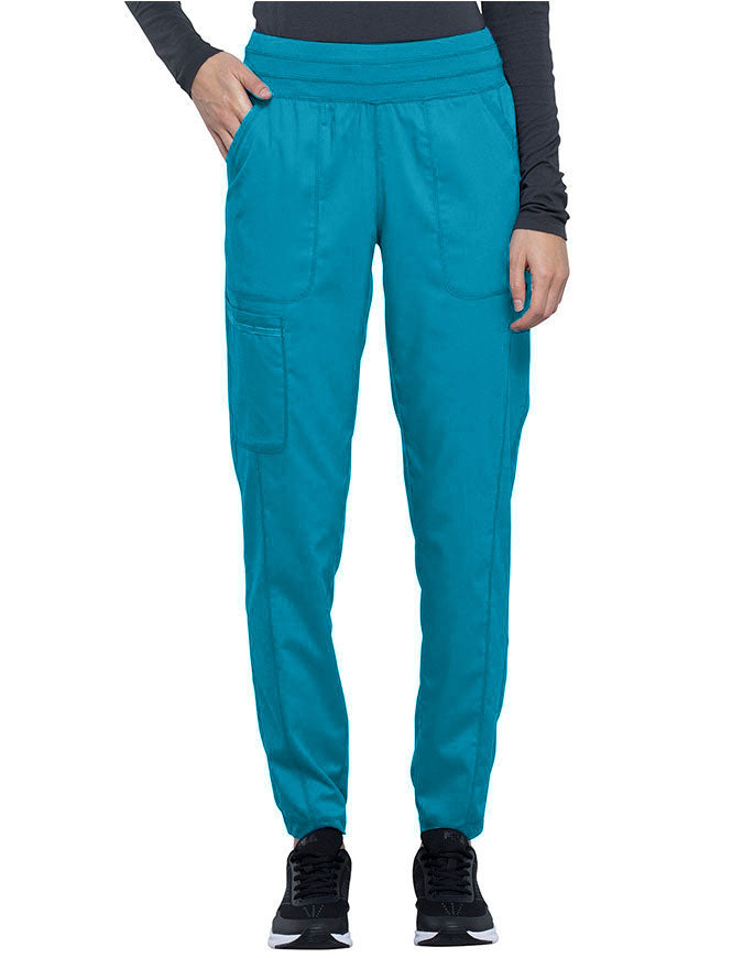 Cherokee Workwear Revolution Women's Natural Rise Tapered Leg Jogger Pant - Teal Blue