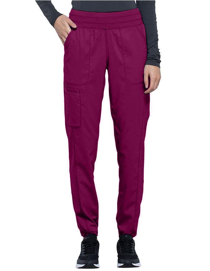 Cherokee Workwear Revolution Women's Natural Rise Tapered Leg Jogger Tall Pant Wine