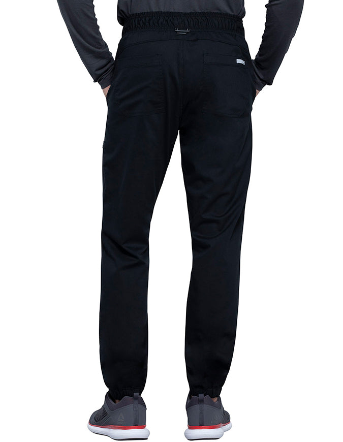 Cherokee Workwear Revolution Men's Natural Rise Straight Leg Jogger Petite Pant - Black