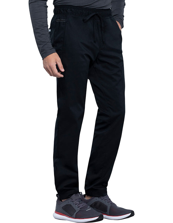 Cherokee Workwear Revolution Men's Natural Rise Straight Leg Jogger Petite Pant - Black