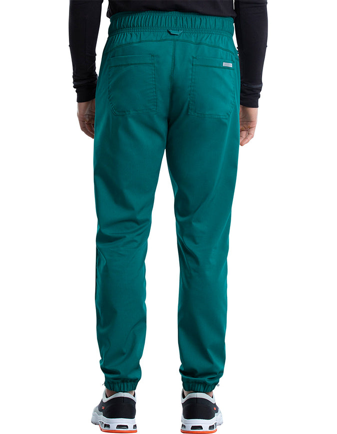 Cherokee Workwear Revolution Men's Natural Rise Straight Leg Jogger Petite Pant - Hunter Green