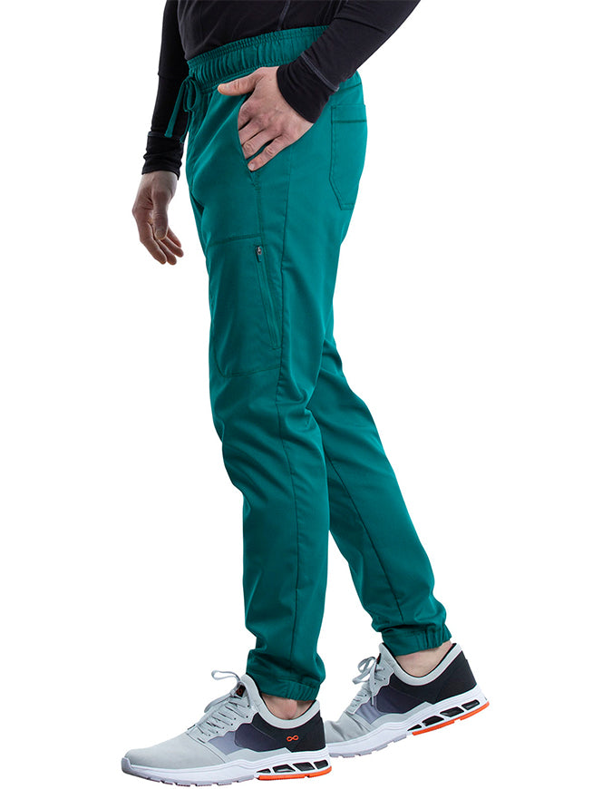 Cherokee Workwear Revolution Men's Natural Rise Straight Leg Jogger Petite Pant - Hunter Green