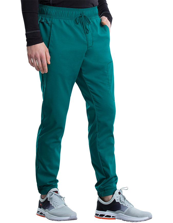 Cherokee Workwear Revolution Men's Natural Rise Straight Leg Jogger Petite Pant - Hunter Green