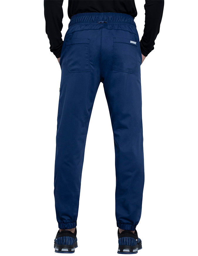 Cherokee Workwear Revolution Men's Natural Rise Straight Leg Jogger Petite Pant - Navy