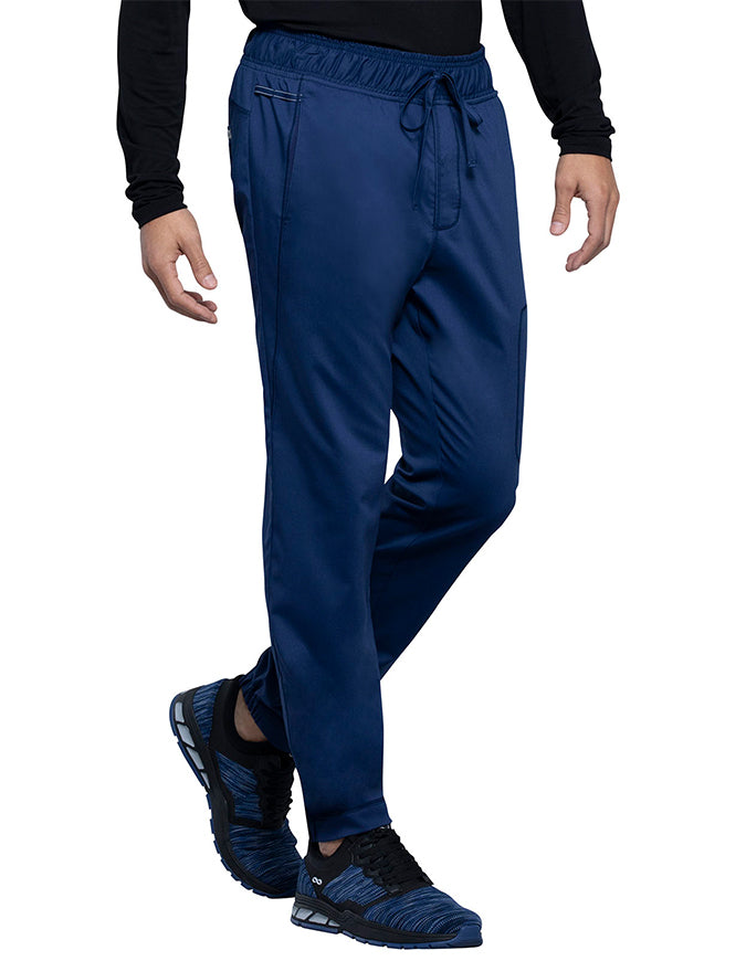 Cherokee Workwear Revolution Men's Natural Rise Straight Leg Jogger Petite Pant - Navy