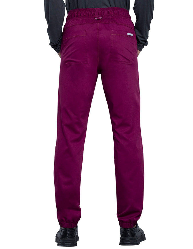 Cherokee Workwear Revolution Men's Natural Rise Straight Leg Jogger Pant wine