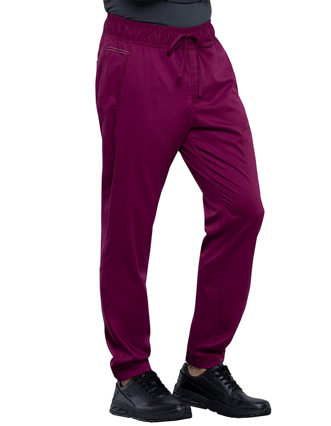 Cherokee Workwear Revolution Men's Natural Rise Straight Leg Jogger Pant wine