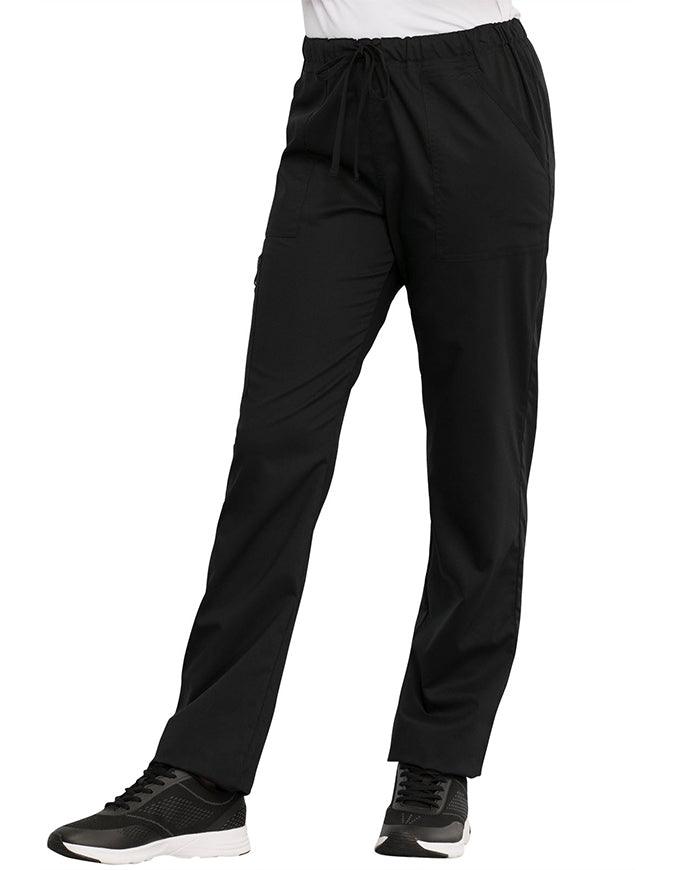 Cherokee Workwear Revolution Unisex Tapered Leg Drawstring Pant - Black