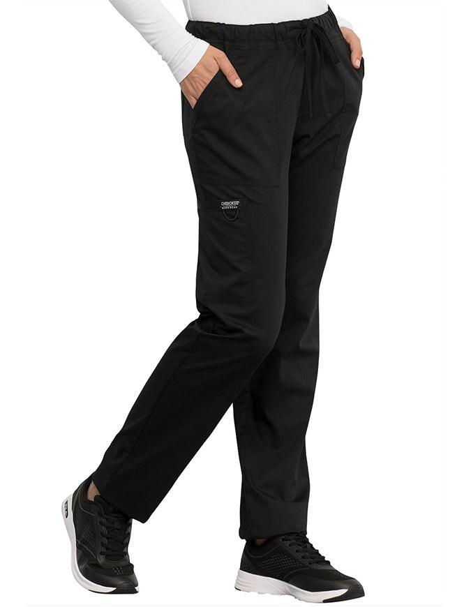 Cherokee Workwear Revolution Unisex Tapered Leg Drawstring Pant - Black