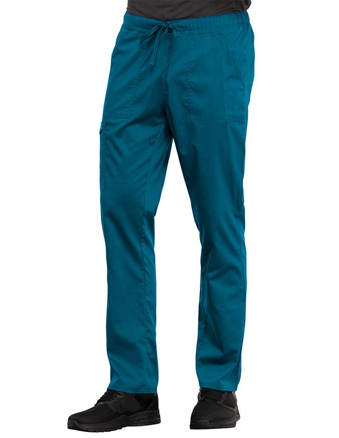 Cherokee Workwear Revolution Unisex Tapered Leg Drawstring Pant Caribbean Blue