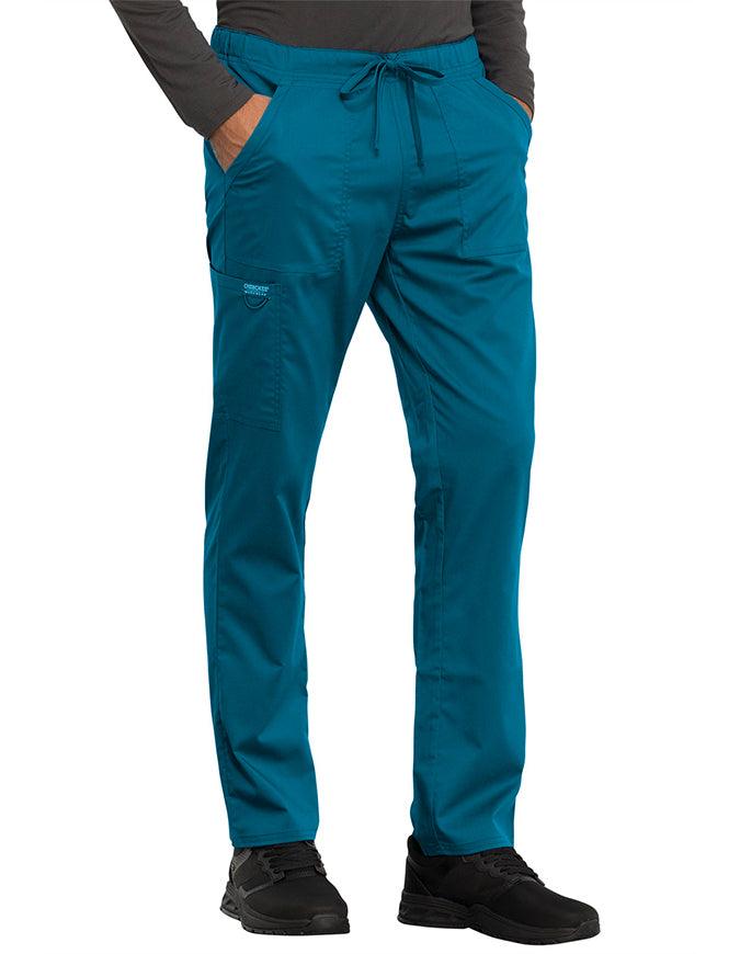 Cherokee Workwear Revolution Unisex Tapered Leg Drawstring Pant Caribbean Blue