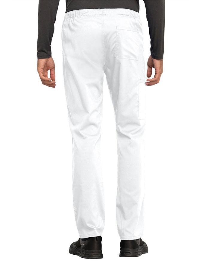 Cherokee Workwear Revolution Unisex Tapered Leg Drawstring Pant - white