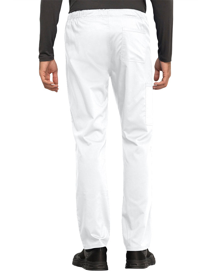 Cherokee Workwear Revolution Unisex Tapered Leg Drawstring Petite Pant white