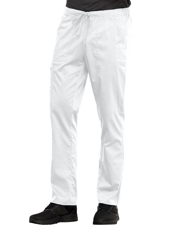 Cherokee Workwear Revolution Unisex Tapered Leg Drawstring Pant - white