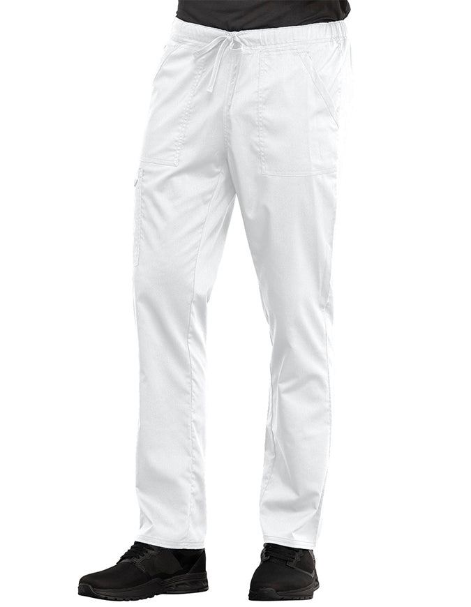 Cherokee Workwear Revolution Unisex Tapered Leg Drawstring Petite Pant white