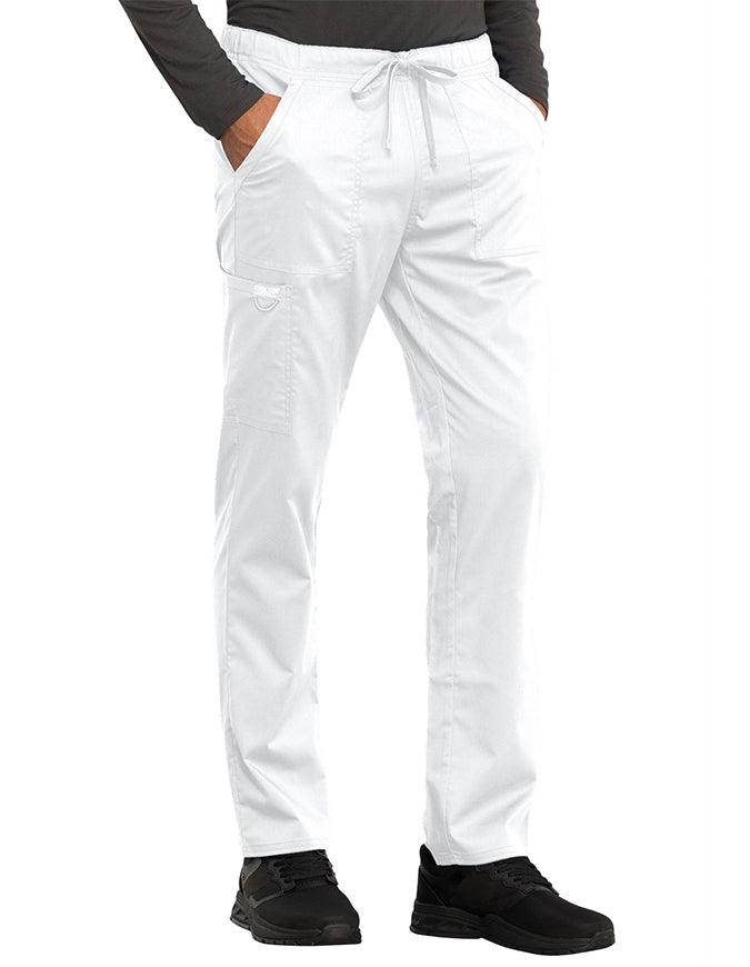 Cherokee Workwear Revolution Unisex Tapered Leg Drawstring Pant - white