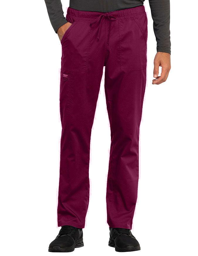 Cherokee Workwear Revolution Unisex Tapered Leg Drawstring Tall Pant wine