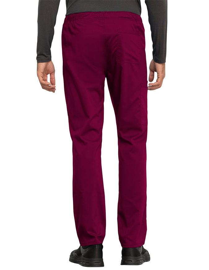 Cherokee Workwear Revolution Unisex Tapered Leg Drawstring Pant - wine