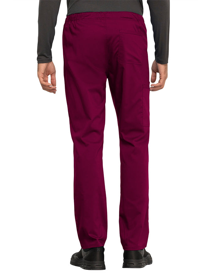 Cherokee Workwear Revolution Unisex Tapered Leg Drawstring Petite Pant wine