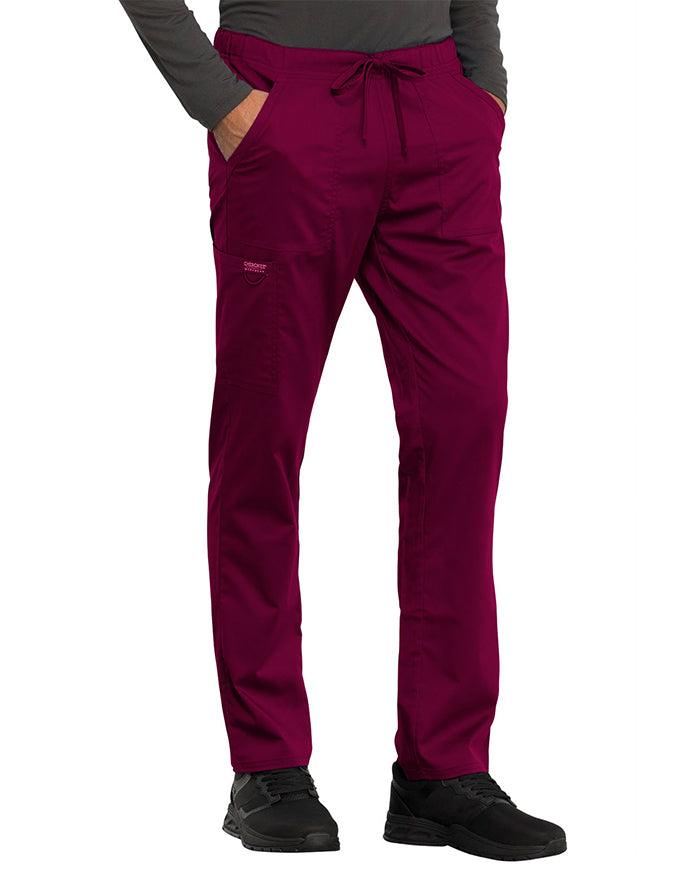 Cherokee Workwear Revolution Unisex Tapered Leg Drawstring Pant - wine