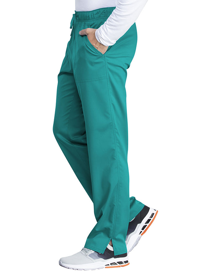 Cherokee Workwear Revolution Tech Unisex Mid Rise Straight Leg Pant - Teal Blue