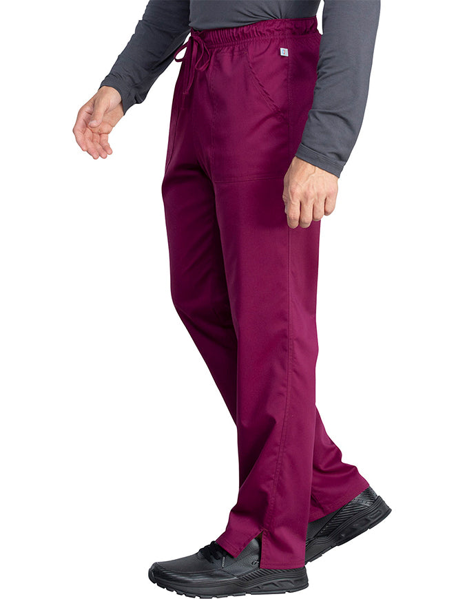 Cherokee Workwear Revolution Tech Unisex Mid Rise Straight Leg Pant - Wine