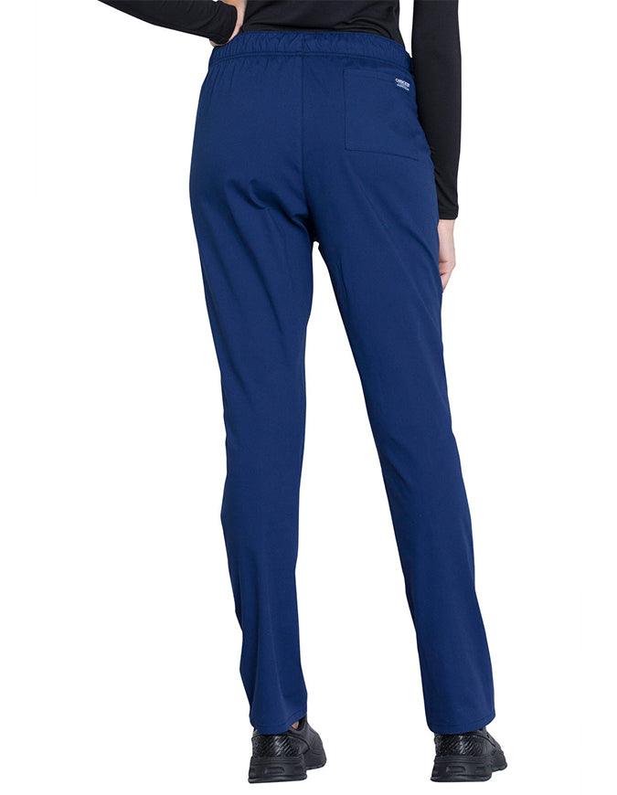 Cherokee Workwear Professionals Women's Natural Rise Tapered Leg Drawstring Tall Pant Navy