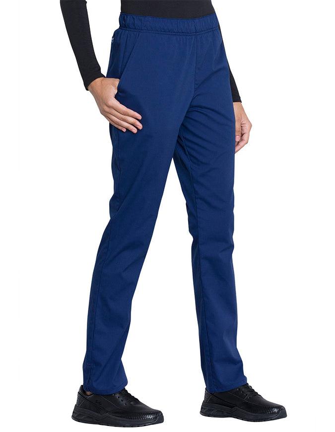 Cherokee Workwear Professionals Women's Natural Rise Tapered Leg Drawstring Tall Pant Navy