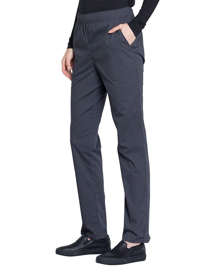 Cherokee Workwear Professionals Women's Natural Rise Tapered Leg Drawstring Tall Pant Pewter