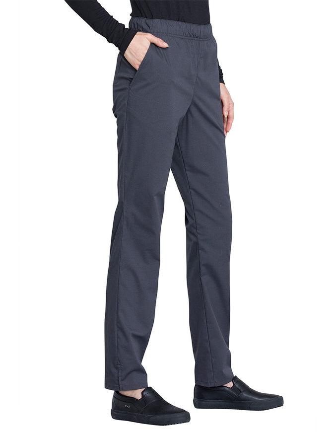 Cherokee Workwear Professionals Women's Natural Rise Tapered Leg Drawstring Tall Pant Pewter