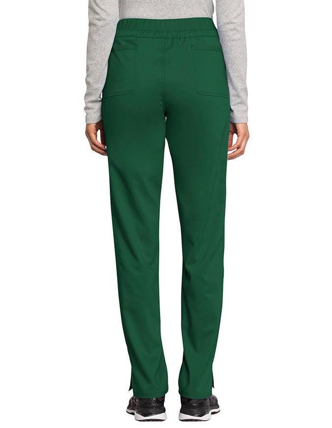 Cherokee Workwear Revolution Women's Mid Rise Tapered Leg Drawstring Petite Pant Hunter Green