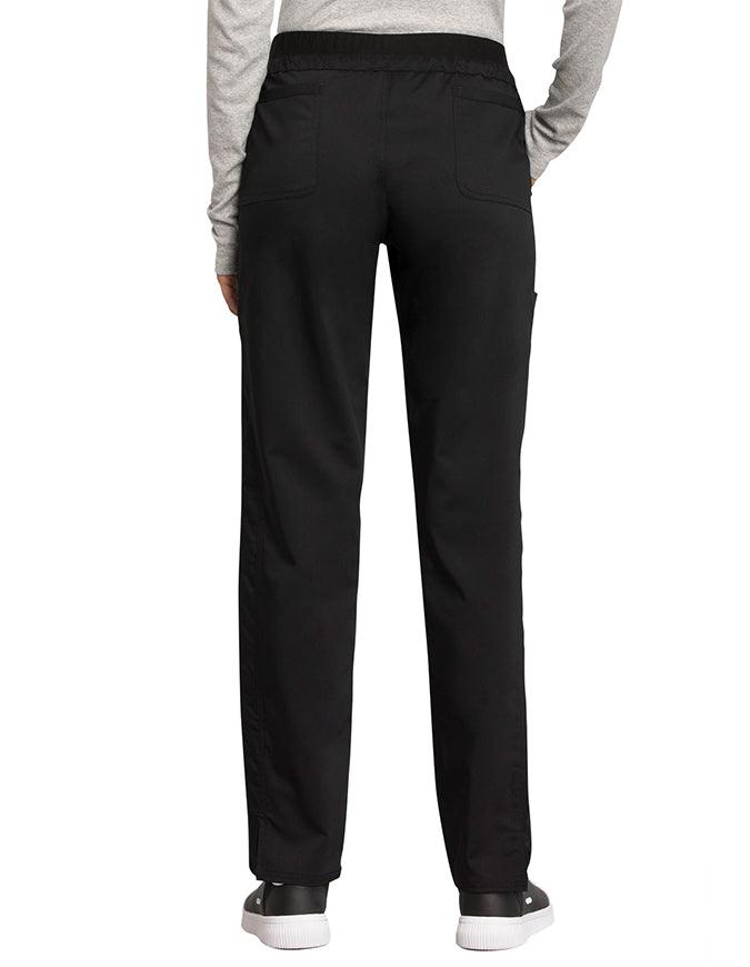 Cherokee Workwear Revolution Women's Mid Rise Tapered Leg Drawstring Pant - Black