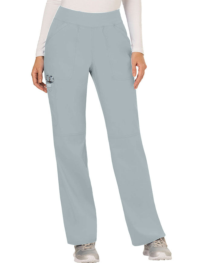 Cherokee Workwear Revolution Womens Mid Rise Straight Leg Pull-on Tall Pant - Grey